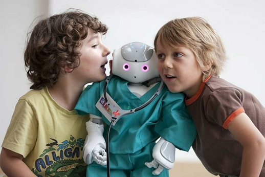 beeld van de robot in actie